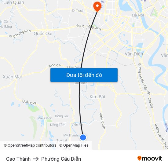 Cao Thành to Phường Cầu Diễn map