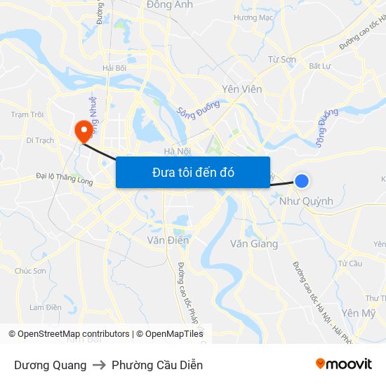 Dương Quang to Phường Cầu Diễn map