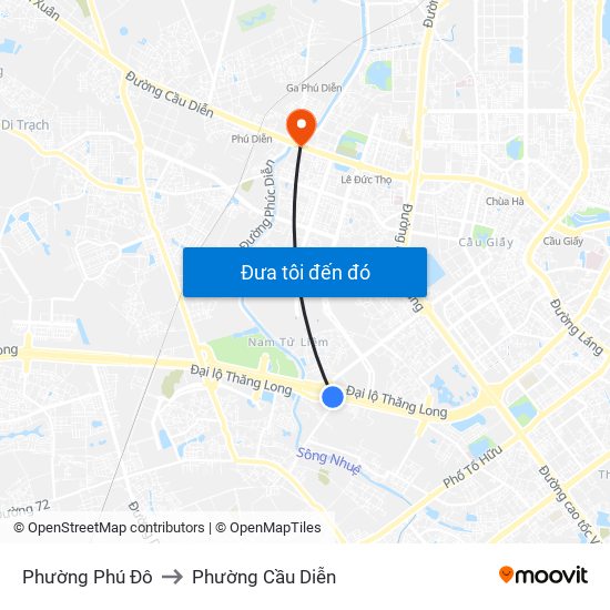 Phường Phú Đô to Phường Cầu Diễn map