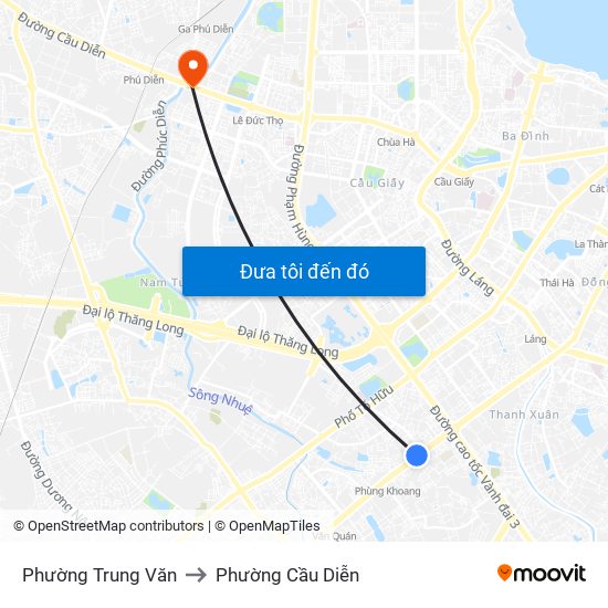 Phường Trung Văn to Phường Cầu Diễn map