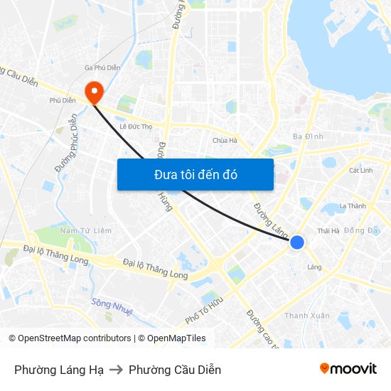 Phường Láng Hạ to Phường Cầu Diễn map