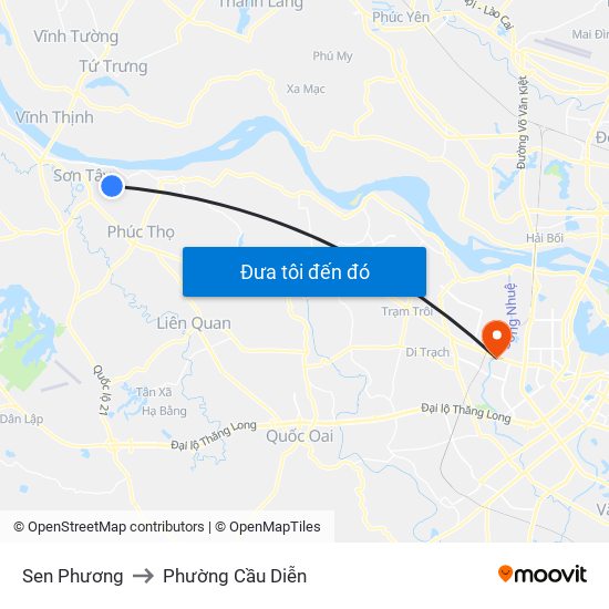 Sen Phương to Phường Cầu Diễn map