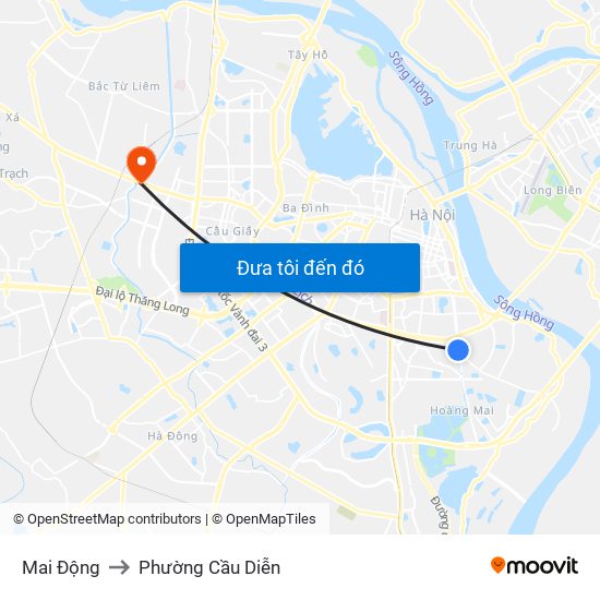 Mai Động to Phường Cầu Diễn map