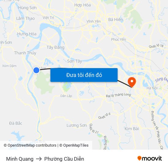 Minh Quang to Phường Cầu Diễn map