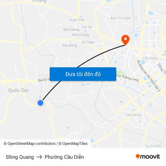 Đồng Quang to Phường Cầu Diễn map