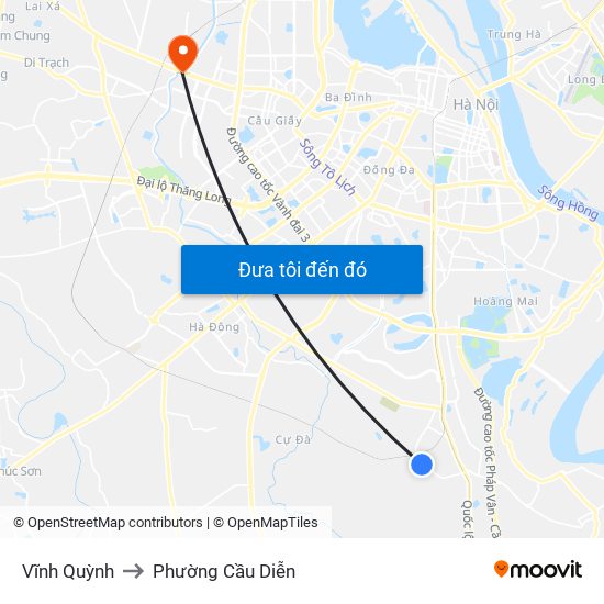 Vĩnh Quỳnh to Phường Cầu Diễn map