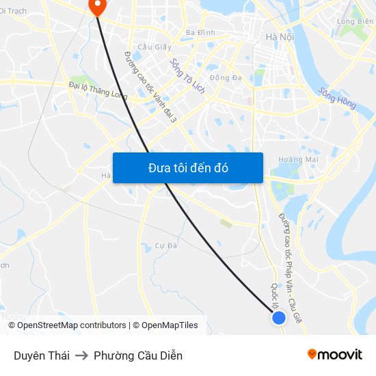 Duyên Thái to Phường Cầu Diễn map