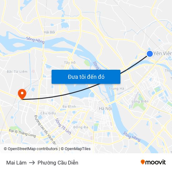 Mai Lâm to Phường Cầu Diễn map