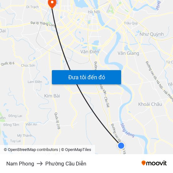 Nam Phong to Phường Cầu Diễn map