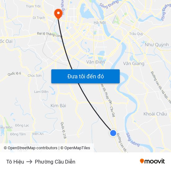 Tô Hiệu to Phường Cầu Diễn map