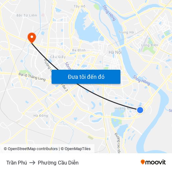 Trần Phú to Phường Cầu Diễn map