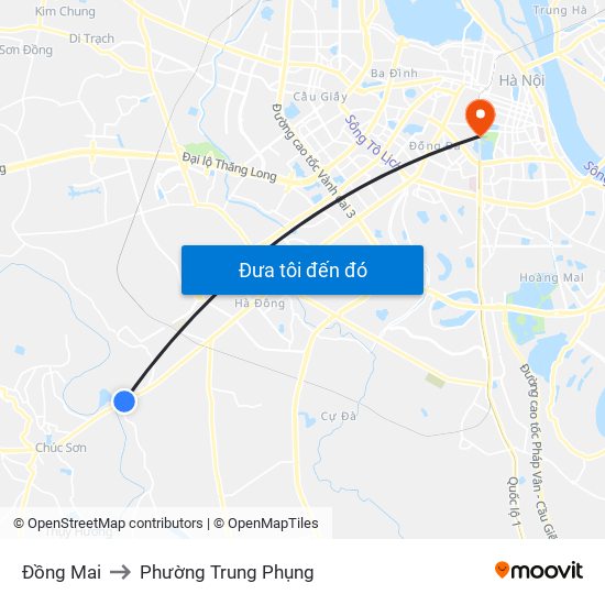 Đồng Mai to Phường Trung Phụng map