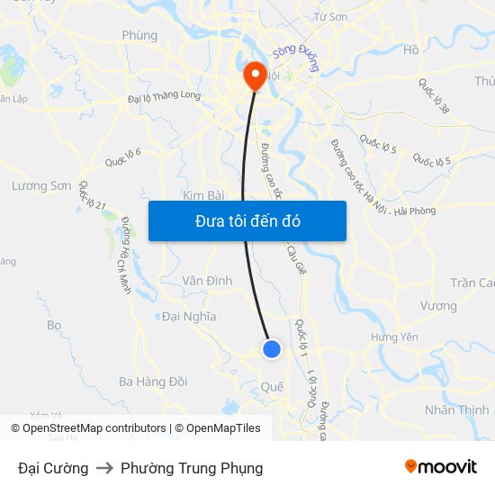 Đại Cường to Phường Trung Phụng map