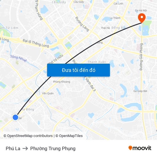 Phú La to Phường Trung Phụng map
