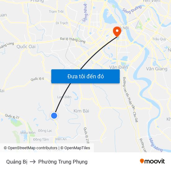 Quảng Bị to Phường Trung Phụng map