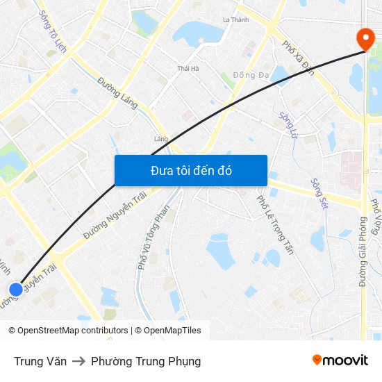 Trung Văn to Phường Trung Phụng map