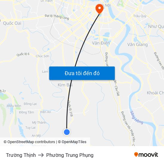 Trường Thịnh to Phường Trung Phụng map