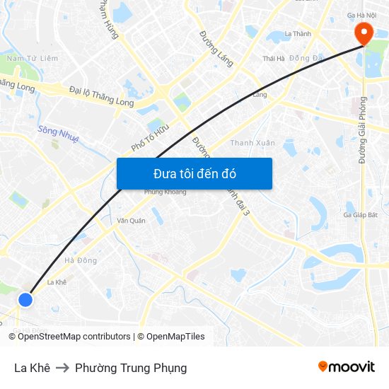 La Khê to Phường Trung Phụng map