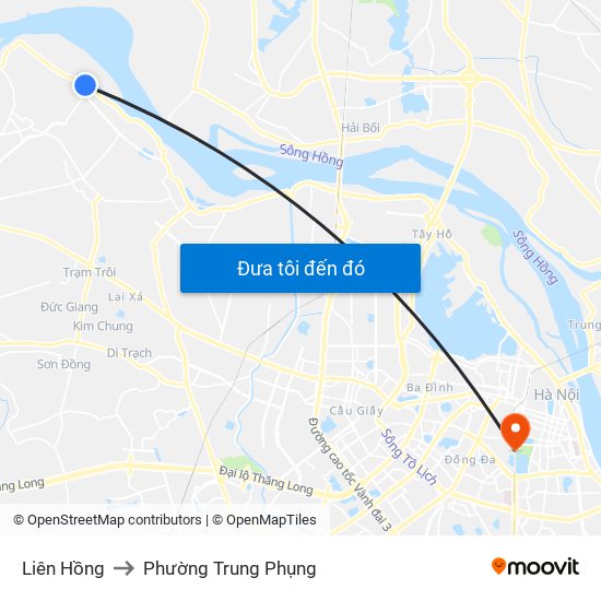 Liên Hồng to Phường Trung Phụng map