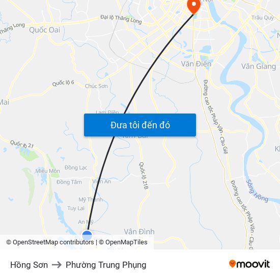 Hồng Sơn to Phường Trung Phụng map