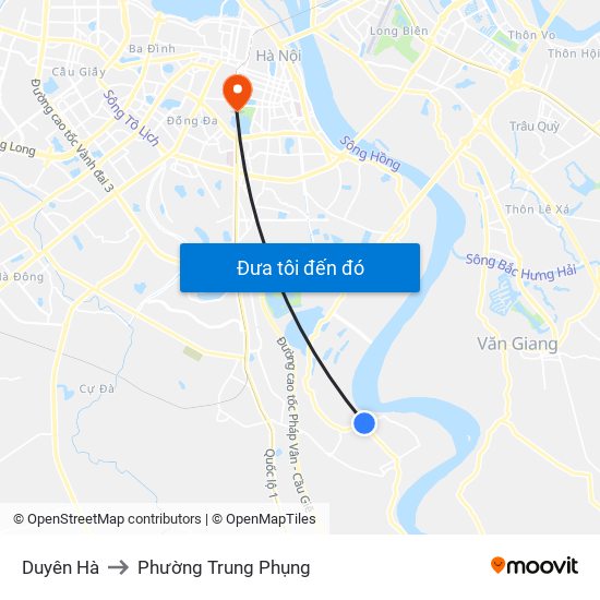Duyên Hà to Phường Trung Phụng map
