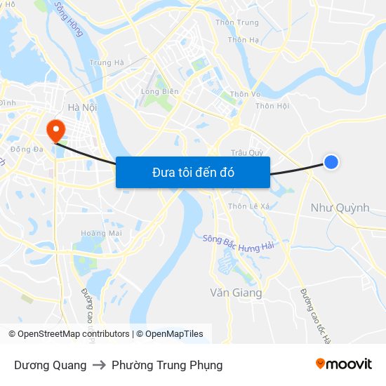 Dương Quang to Phường Trung Phụng map