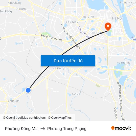 Phường Đồng Mai to Phường Trung Phụng map