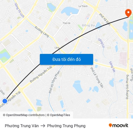 Phường Trung Văn to Phường Trung Phụng map
