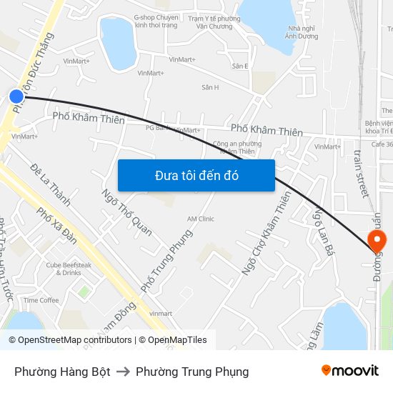 Phường Hàng Bột to Phường Trung Phụng map