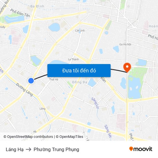 Láng Hạ to Phường Trung Phụng map