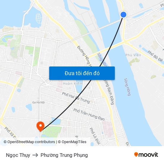 Ngọc Thụy to Phường Trung Phụng map
