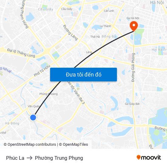 Phúc La to Phường Trung Phụng map