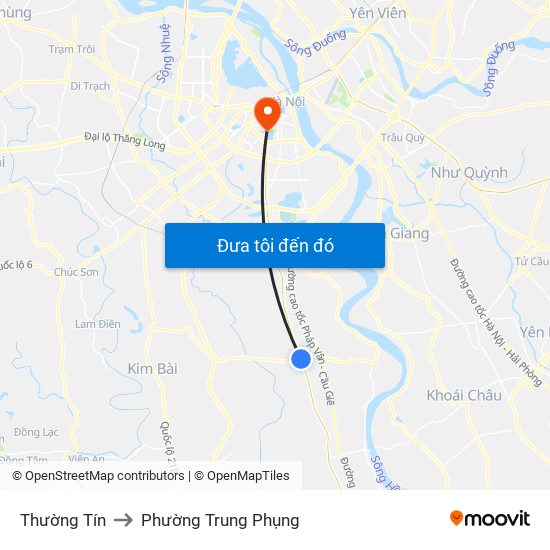 Thường Tín to Phường Trung Phụng map
