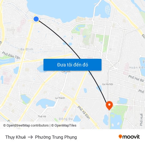 Thụy Khuê to Phường Trung Phụng map