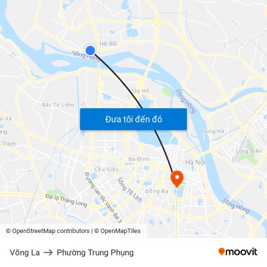 Võng La to Phường Trung Phụng map