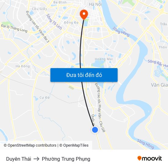Duyên Thái to Phường Trung Phụng map