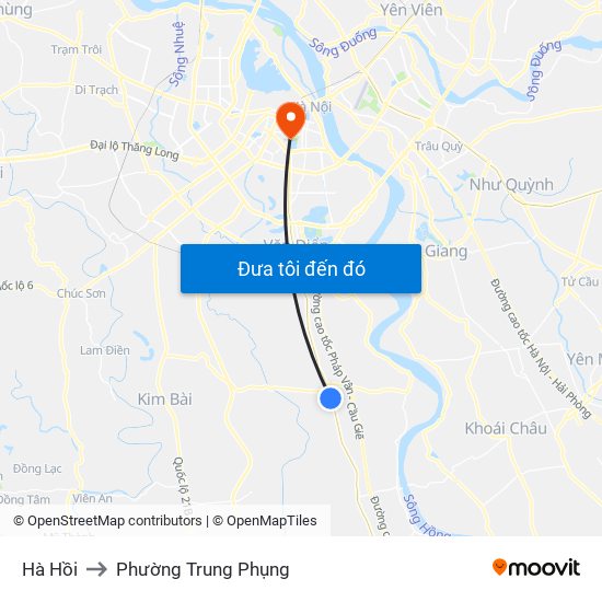 Hà Hồi to Phường Trung Phụng map