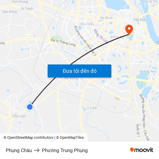 Phụng Châu to Phường Trung Phụng map