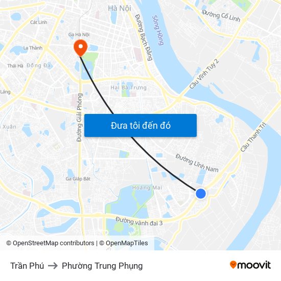 Trần Phú to Phường Trung Phụng map