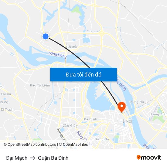 Đại Mạch to Quận Ba Đình map