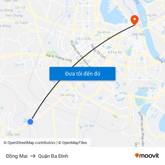 Đồng Mai to Quận Ba Đình map