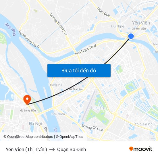 Yên Viên (Thị Trấn ) to Quận Ba Đình map