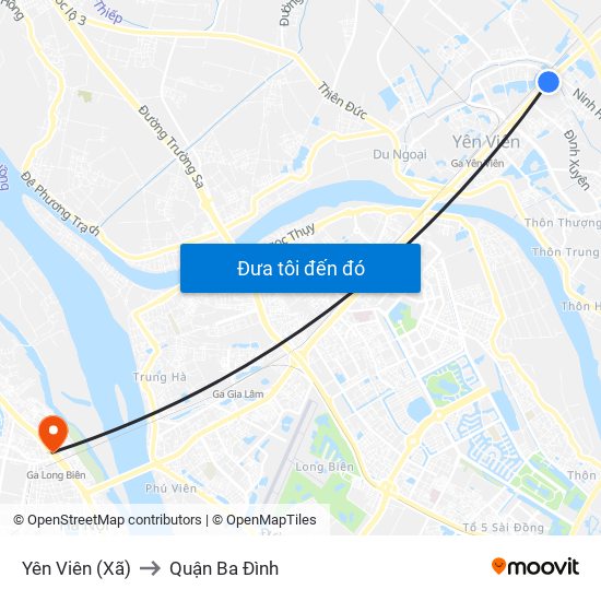 Yên Viên (Xã) to Quận Ba Đình map