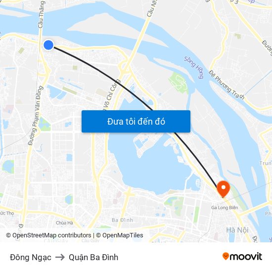 Đông Ngạc to Quận Ba Đình map