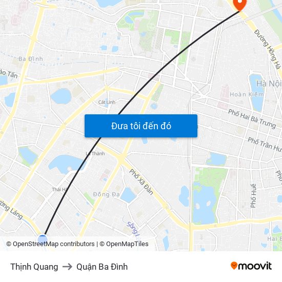 Thịnh Quang to Quận Ba Đình map