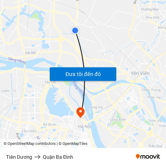 Tiên Dương to Quận Ba Đình map