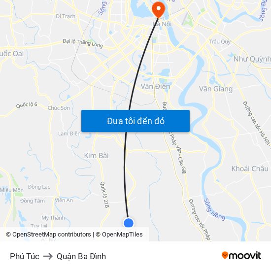 Phú Túc to Quận Ba Đình map