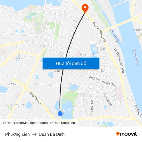 Phương Liên to Quận Ba Đình map