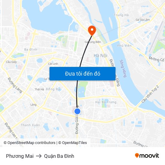 Phương Mai to Quận Ba Đình map