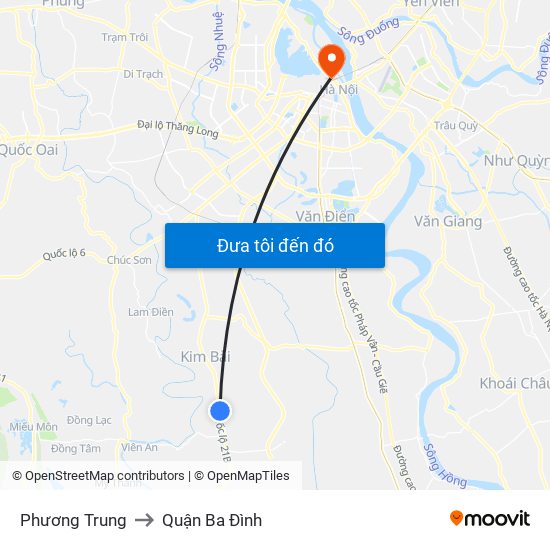 Phương Trung to Quận Ba Đình map